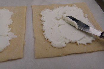pastry dough squares  with cheese