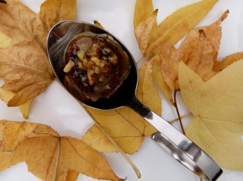 Roasted Stuffed Figs with Fall leaves