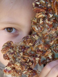 praline-bacon stuffing as crust