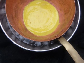 Ice Cream Custard over Double Boiler 