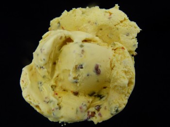 rose water and saffron pistachio ice cream  