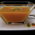 carrot velouté with quenelle of fresh chève (April 21, 2011)