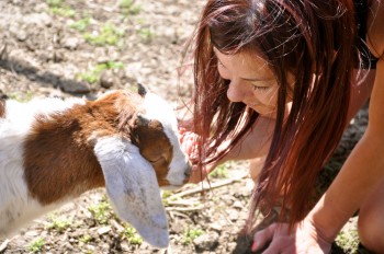 McGrath Family Farm Chef Morgan and Goat