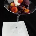 marinated cherries with blueberry sorbet and cherry brandy whipped creme (7/14/2011)