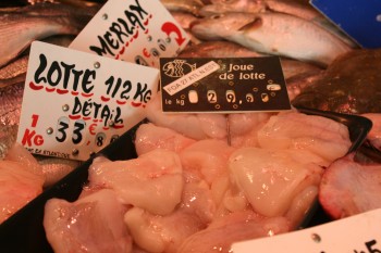 monkfish at a market in france