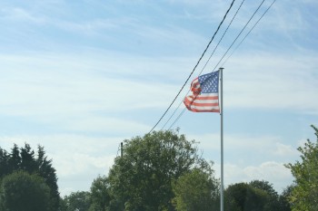 American Flag flying in Normandie France