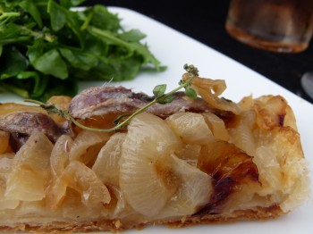 Pissaladière (à ma façon) french pizza with anchovies  slice