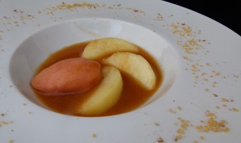 peach “soup” with fresh ginger