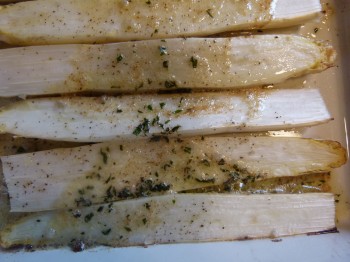 roasted white asparagus with browned butter 