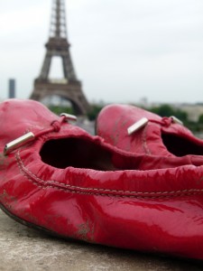 Chef morgan red shoes and Eiffel tower