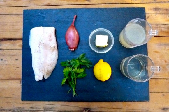 dover sole fillet and ingredients for cooking