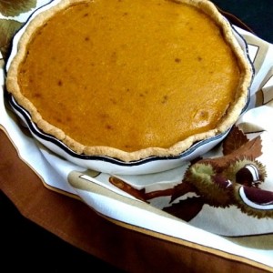kabocha pie with flaky chestnut crust