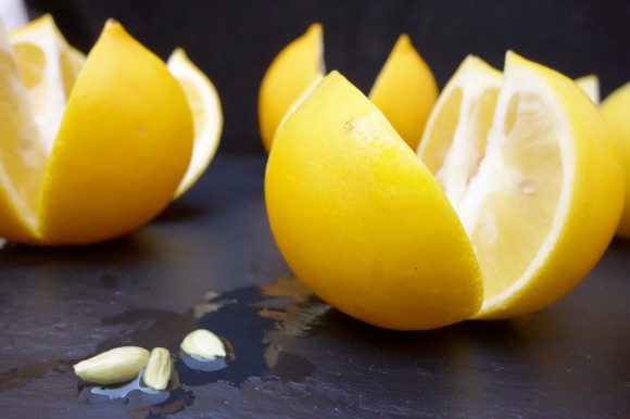 quartered lemons