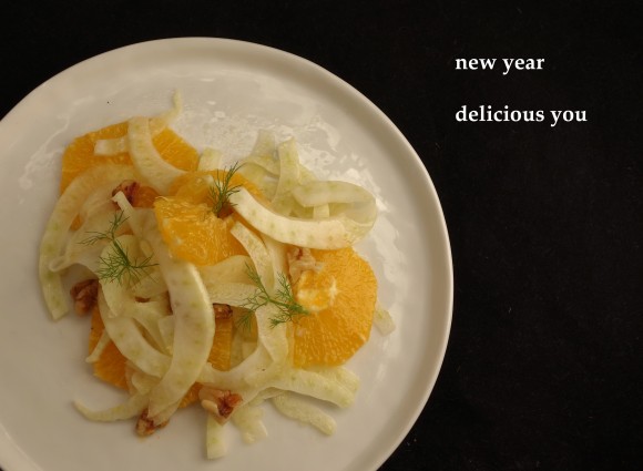 fennel and orange salad with toasted walnuts and Argan and honey dressing