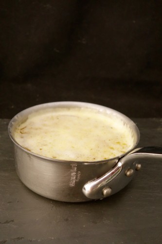 melted butter for vanilla bean Madeleines for valentines day