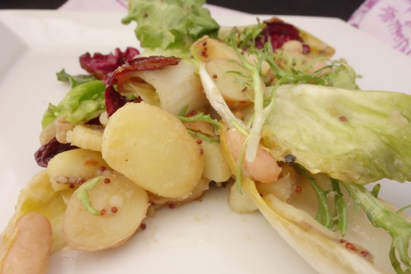  potato and wilted escarole salad  for valentines day