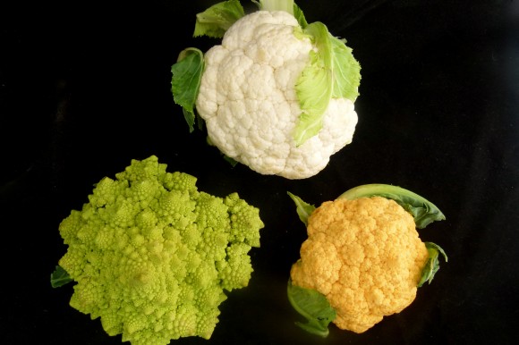 three Romanesco Cauliflowers