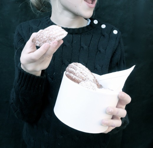 girl eating the perfect Madeleine 