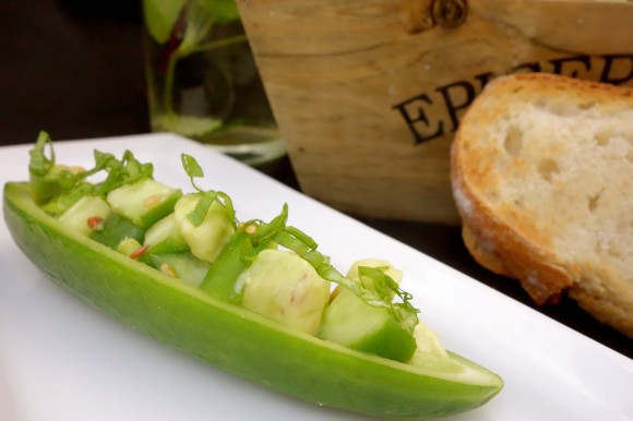 cucumber boat  cucumber and avocado salad