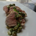 oven-roasted pork tenderloin with herb-caper salsa August 8th, 2013 
