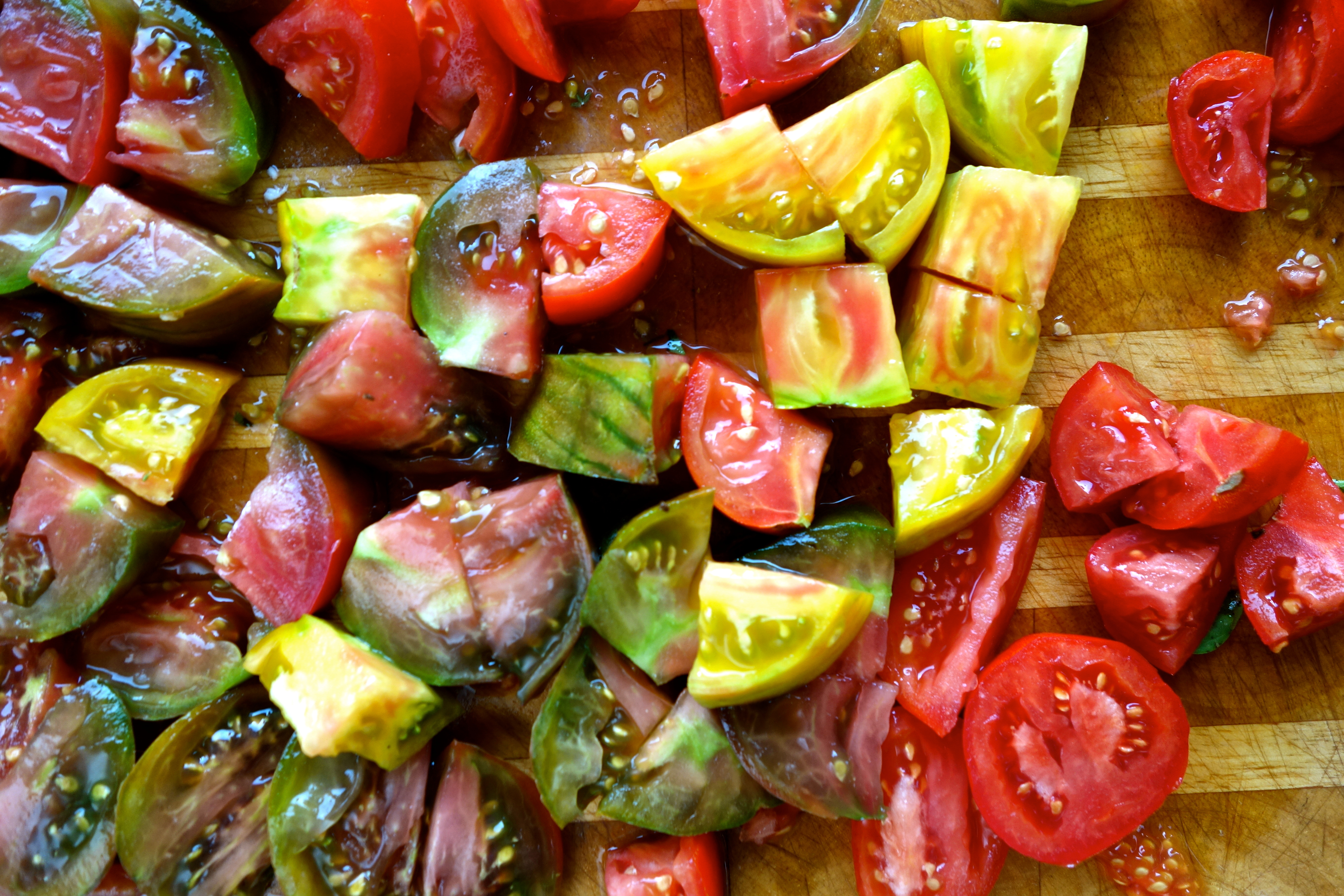  preparing food in the middle of a farm  panzanella